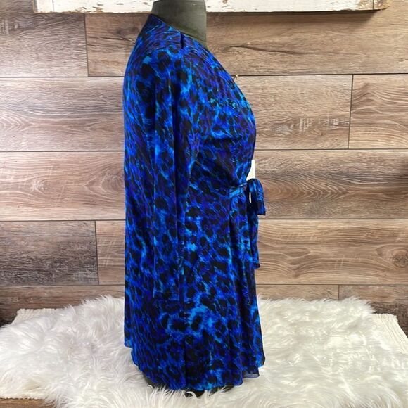 Josephine Studio Petite Ladies Cardigan Blouse ,Size Petite ExSmall, Blue&Black - Picture 2 of 6